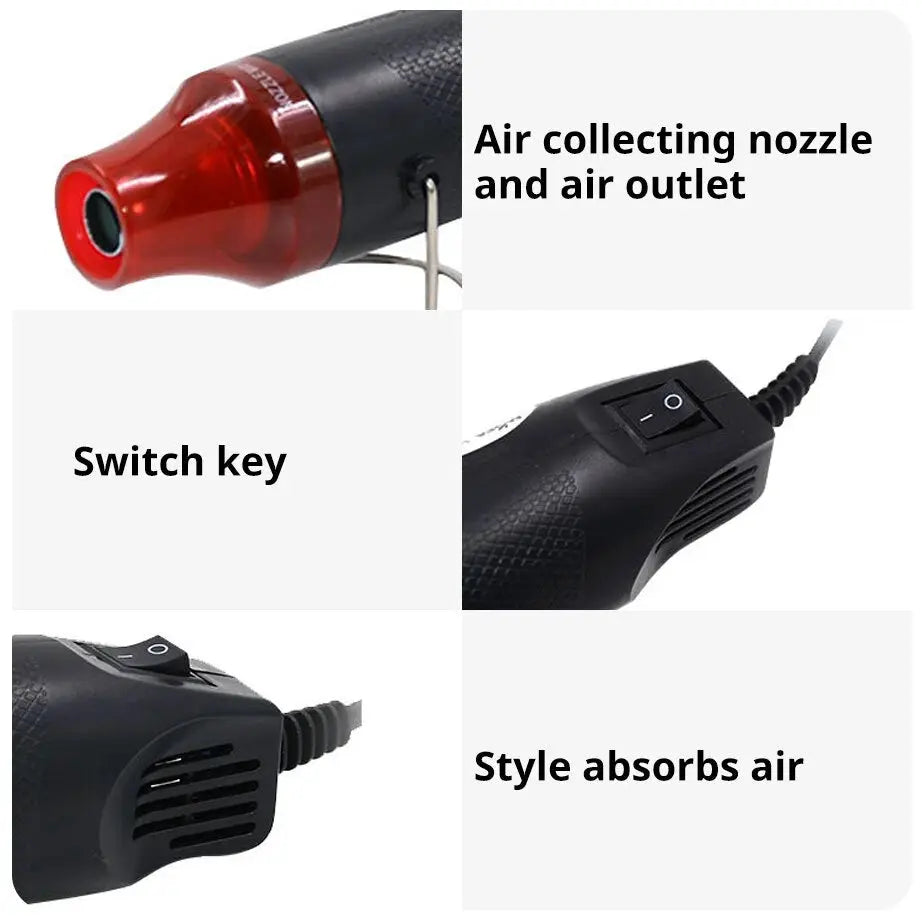 Dual Voltage 220V 110V Hot Air Gun DIY Tool With Stand Temperature Adjustable Mini Soldering Blower For Shrink Tubing