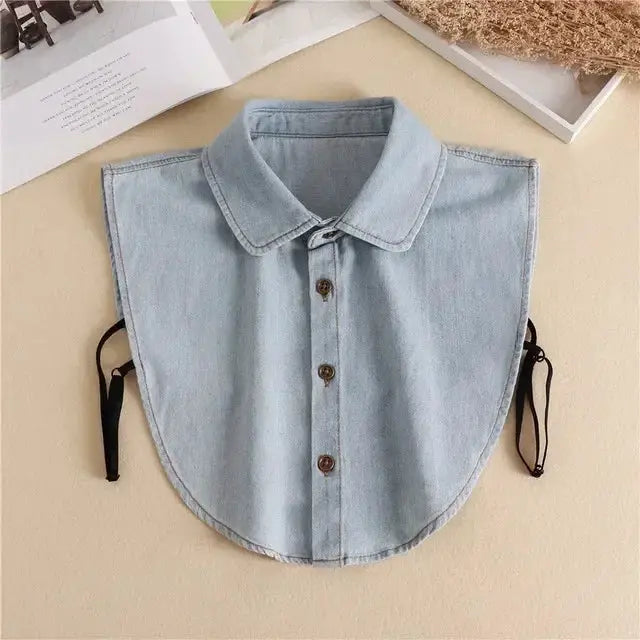 Detachable White Faux Collar With Front Tie For Women And Girls Vintage Lace Blouse Collar