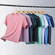 Women Reflective Running Tee High Elastic Breathable Quick Dry Ice Silk Summer Active Top Short Sleeve