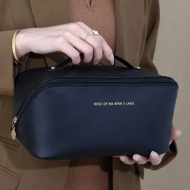 Luxora Makeup Organizer Premium PU Leather Travel Cosmetic Bag With Large Interior For Easy Access And Secure Storage