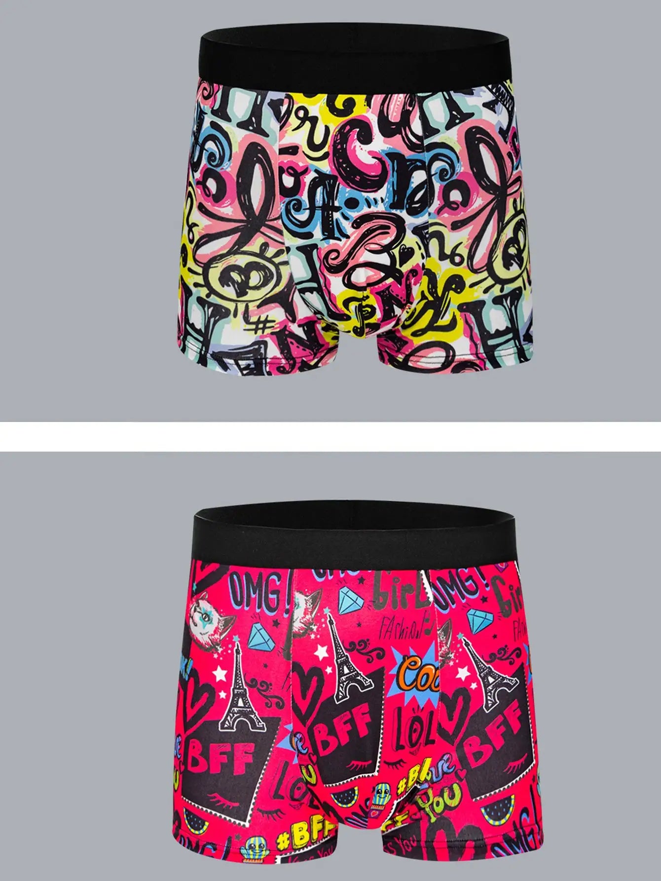 5 Pack Mens Boxer Shorts Set Soft Breathable Polyester Elastane Blend Printed Casual Versatile Underwear