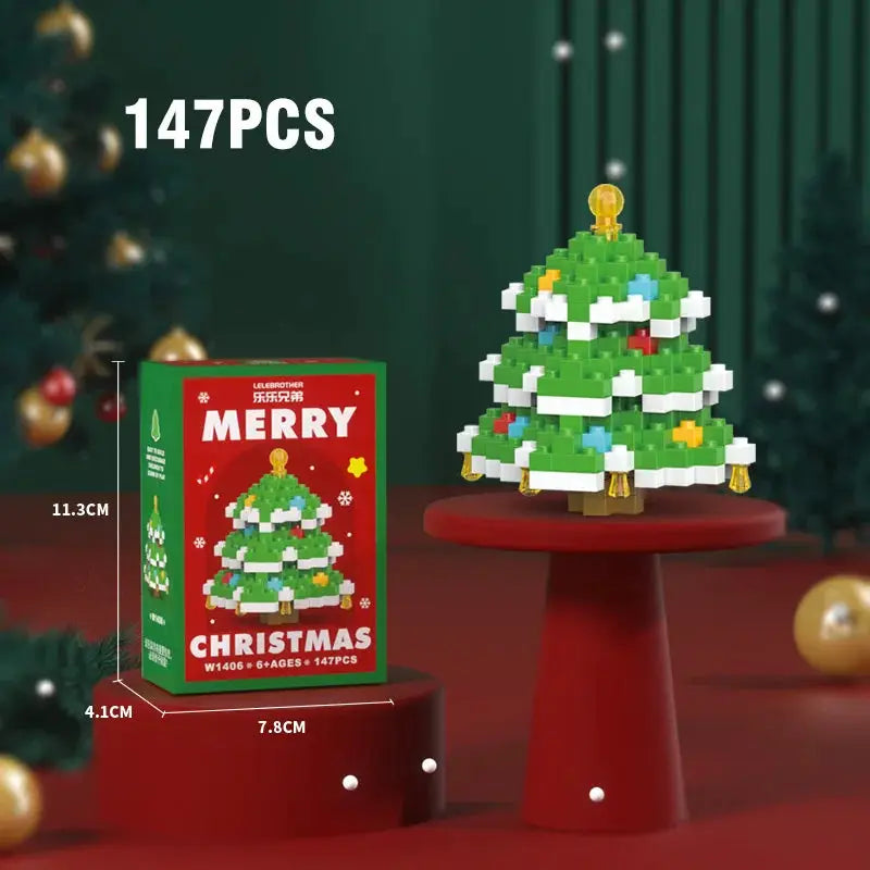 Christmas Building Block Set With Santa Claus Snowman Elk Tree Micro Brick Puzzles For Home Decoration And Gift Kid Toy