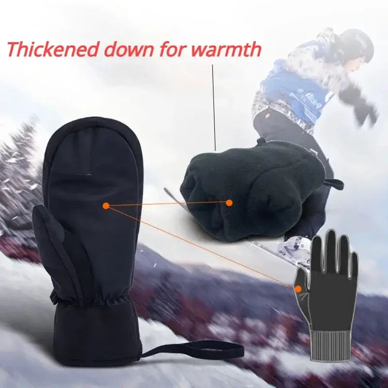 Winter Ski Gloves Waterproof Thermal Touch Screen Snow Gloves Snowmobile Warm Mittens For Men And Women Outdoor Skiing