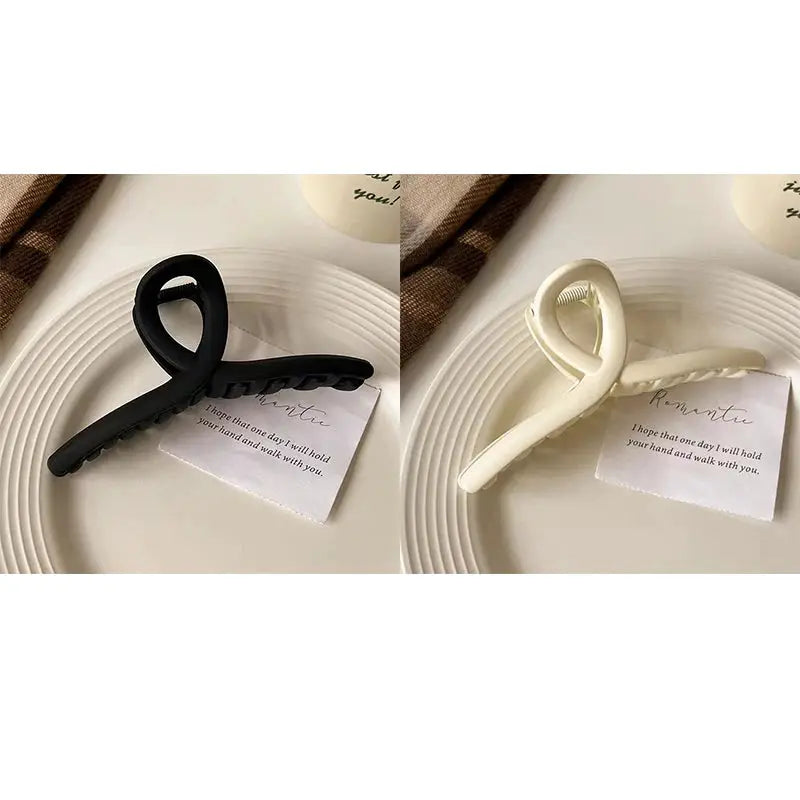 LuxeLocks Cross Matte Large Hair Claw Clips 2 Or 4 Pack For Secure Hold Women Fashion Hair Accessories