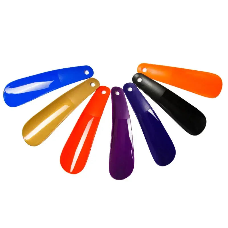 Shoe horns, 8-piece set of 16 cm plastic short-handle, assorted colors