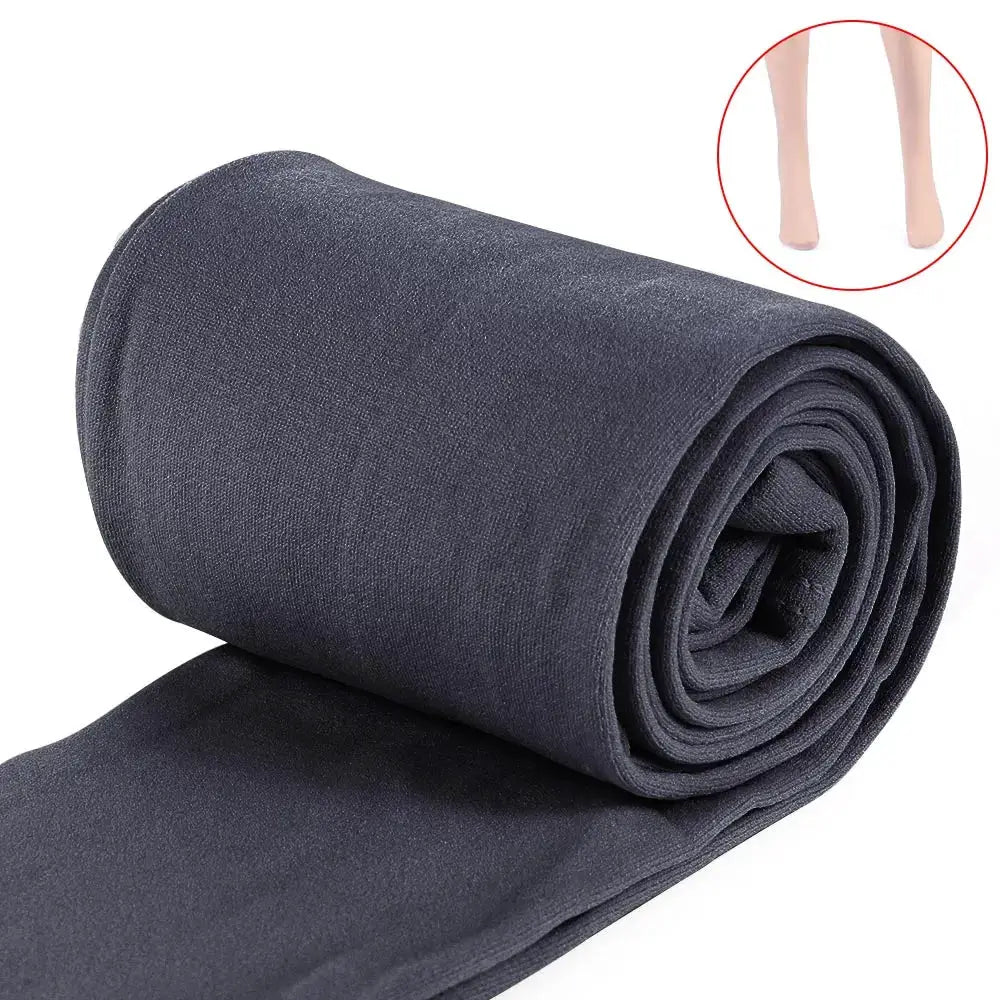 Thermal leggings dark navy fleece-lined, thick winter stretch pants