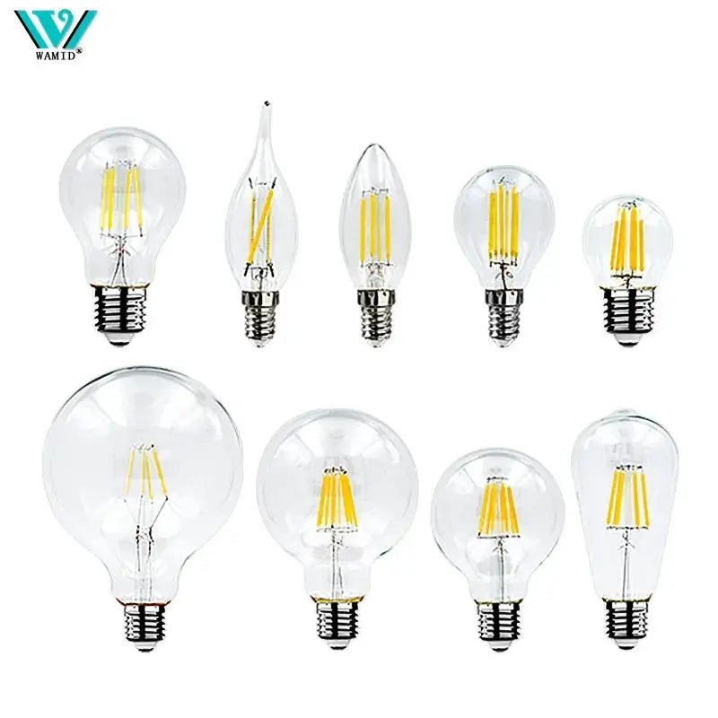 LED Retro Edison Bulb Filament Light E14 E27 220V 2W 4W 6W 8W Vintage Glass Bulbs Home Decor