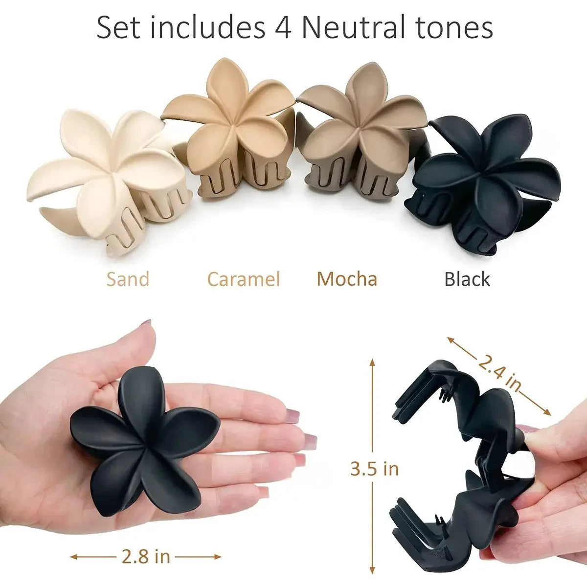 Large Matte Flower Claw Clip - Simples Market