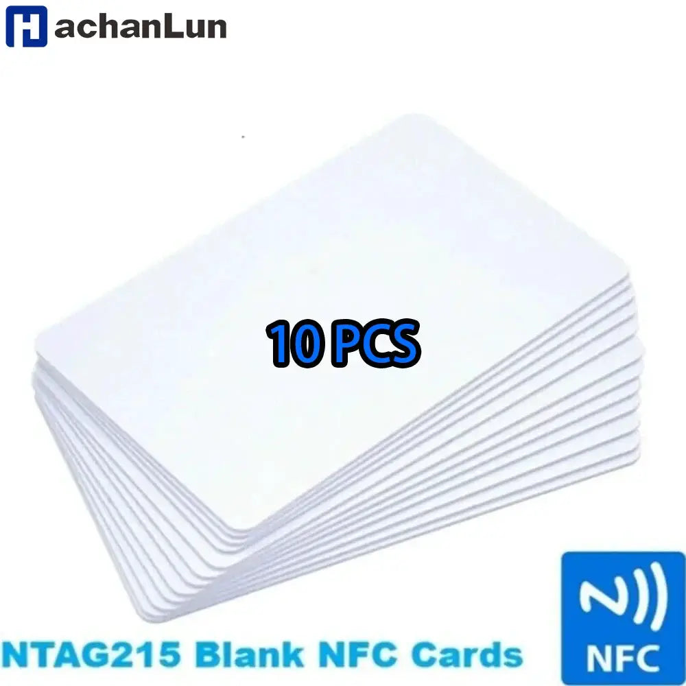 NTAG215 blank NFC cards, white PVC RFID tags, 13.56 MHz, 10 pcs, Simples Market