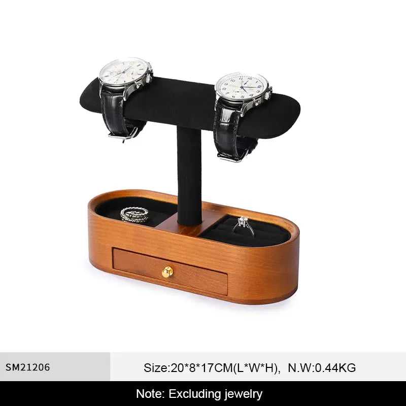 WoodTen Solid Wood Watches Display Stand Elegant Jewelry Organizer For Watches Necklaces Bracelets Bangles