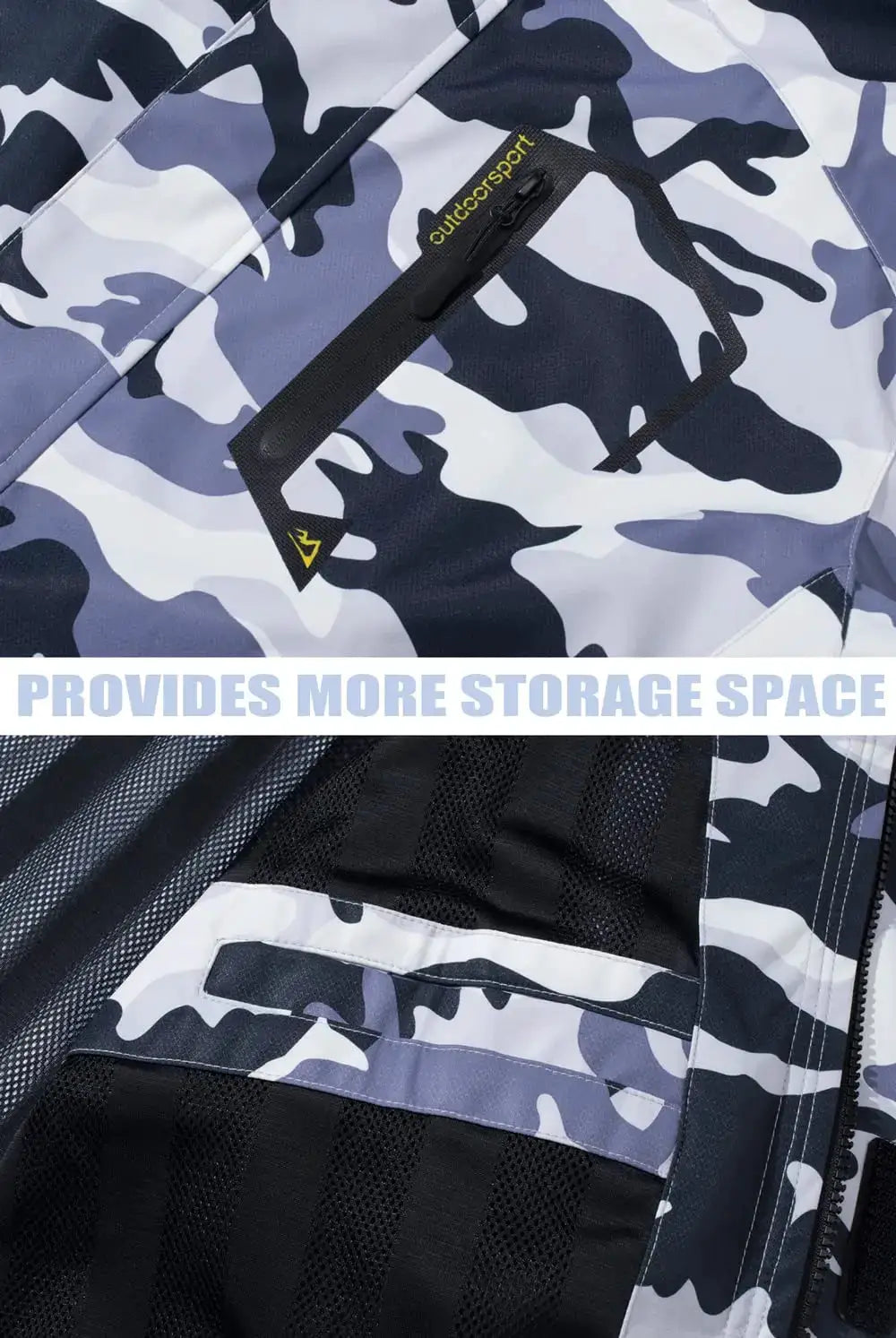 TACVASEN camouflage lightweight rain jacket with mesh lining; waterproof windbreaker for outdoor hiking