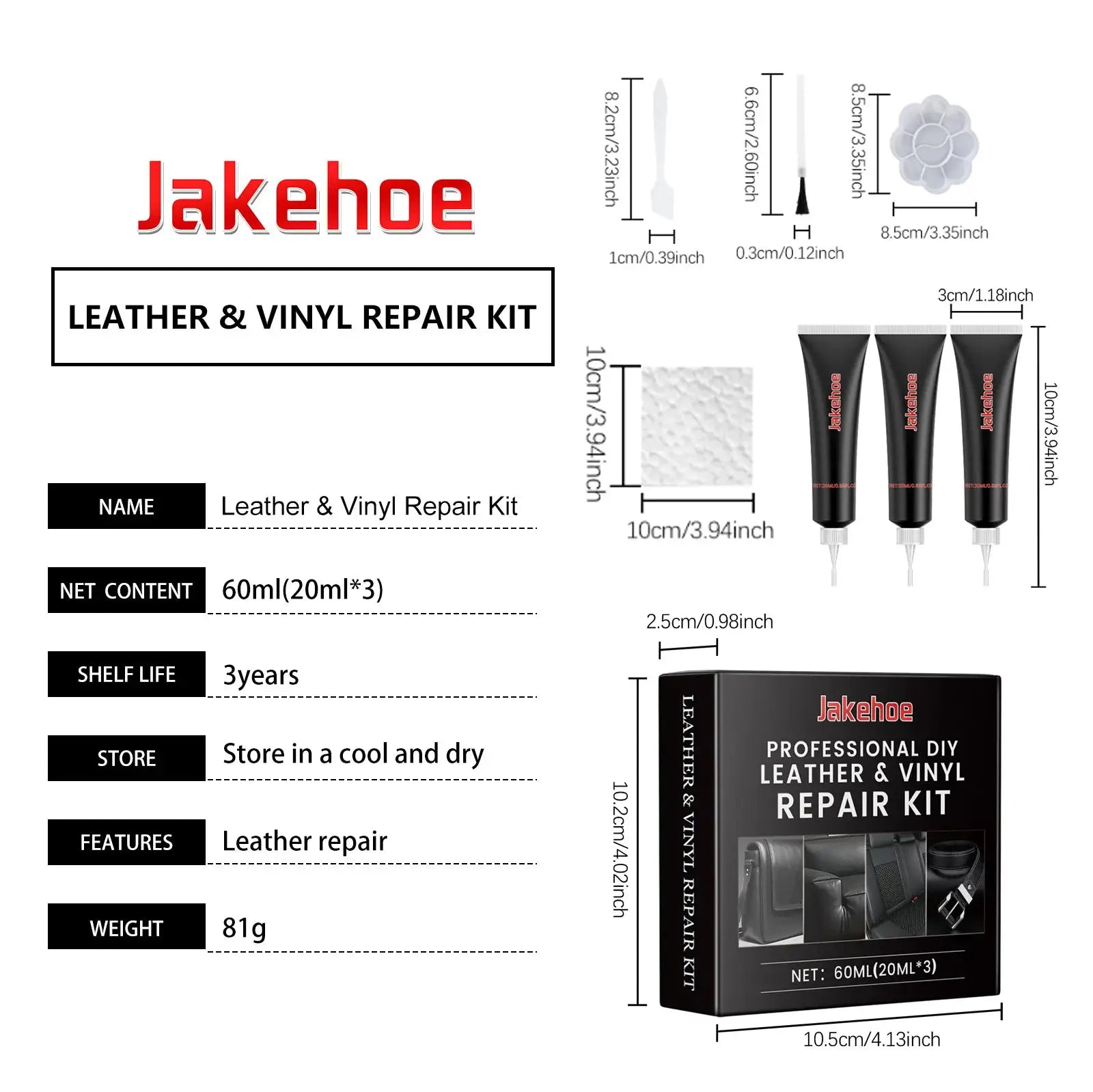 Jakehoe Leather & Vinyl Repair Kit by Simples Market; includes three black tubes.