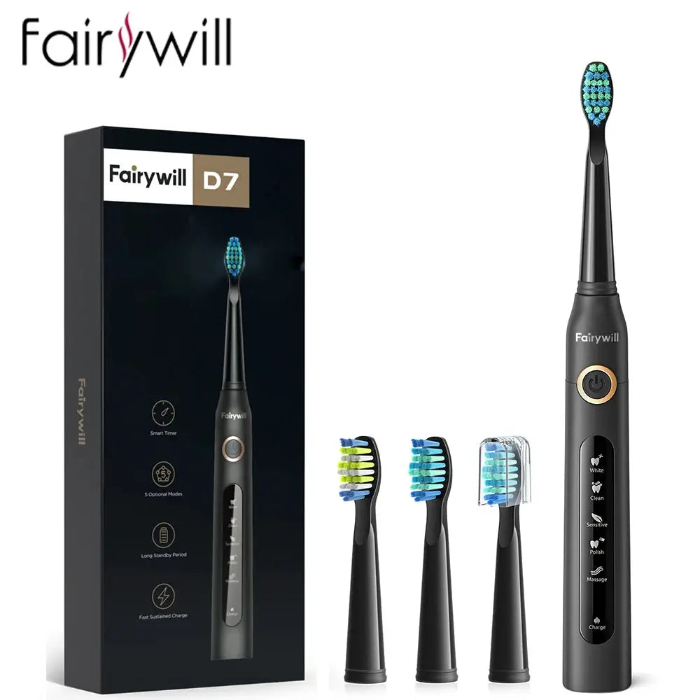 Fairywill FW 507 Electric Sonic Toothbrush Rechargeable Waterproof With Gentle Modes For Sensitive Teeth