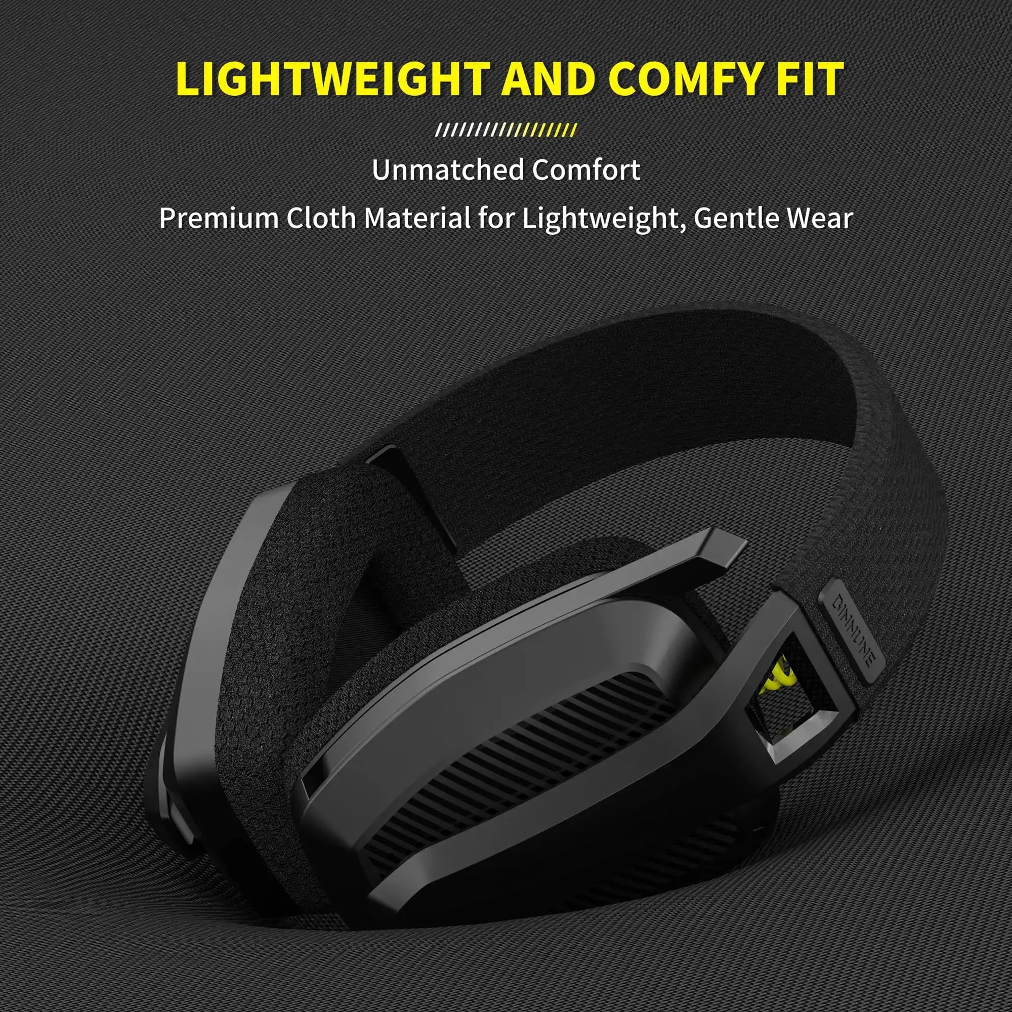 BINNUNE BW06 wireless gaming headset with mic, black and gray, Simples Market logo shown