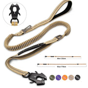 Reflective Shock Absorbing Pet Leash For Large Dogs With Car Seatbelt Heavy Duty Tactical Bungee No Pull