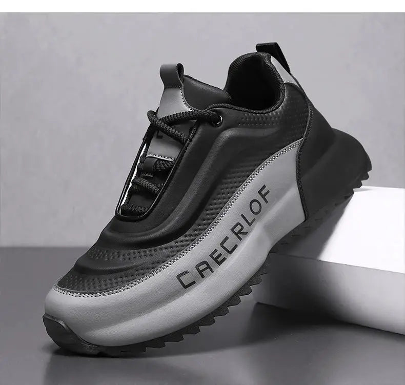 CAELROF men's sneakers in black and grey with a chunky sole