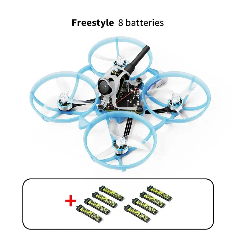 BETAFPV Air75 II freestyle ultralight whoop quadcopter with blue prop guards from Simples Market; includes 8 batteries