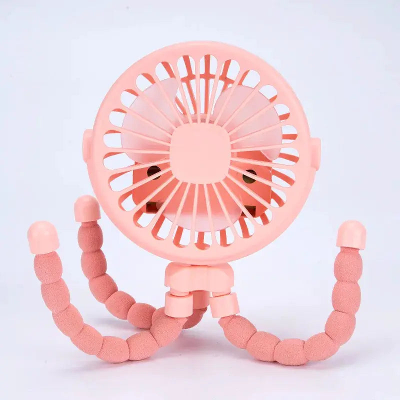 Portable USB Rechargeable Mini Fan For Baby Stroller Octopus Flexible Arm Multi Functional