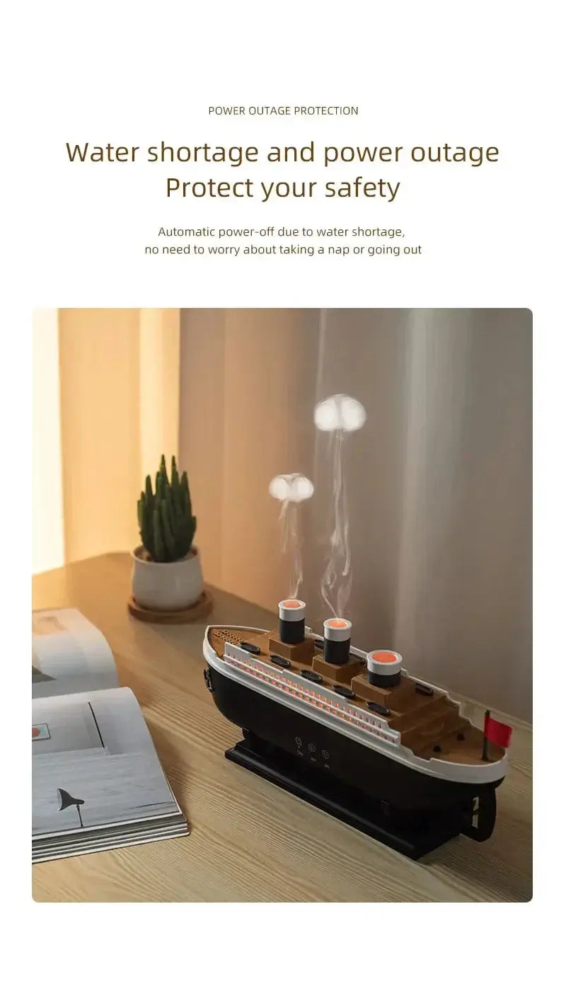 Retro Ship Air Humidifier Ultrasonic Aromatherapy Diffusers Mist Maker Fragrance Essential Oil Aroma Difusor Remote control