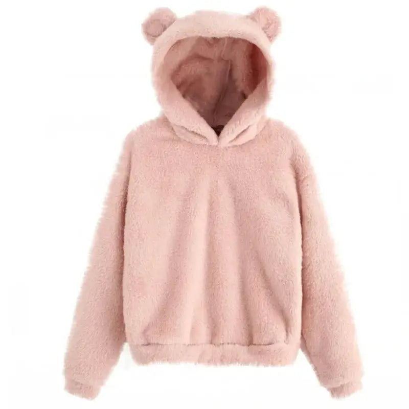 CozyNest Rabbit Ear Hoodie Sweatshirt For Women In Heavyweight Fleece Autumn Winter Warmth And Plush Comfort