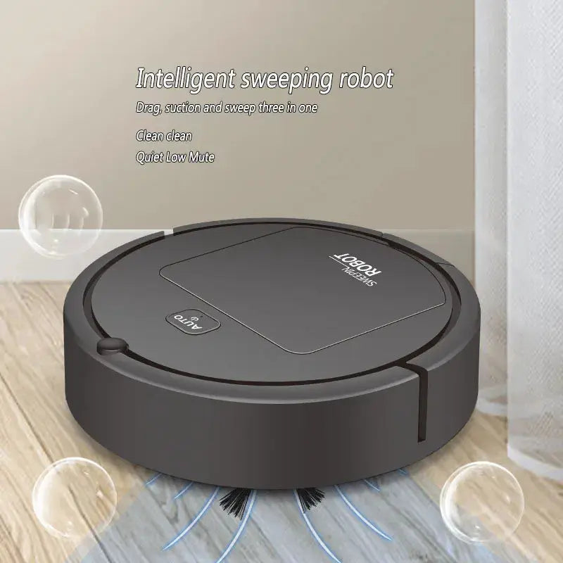 Simples Market gray round automatic robotic vacuum cleaner for home, dry and wet cleaning