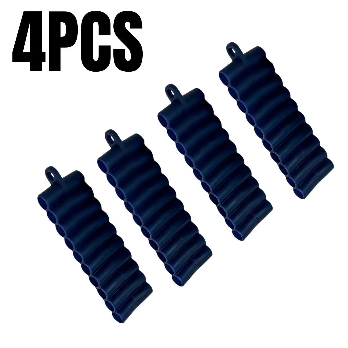 4-pack blue soft-rubber screwdriver bit holder set with 22 holes for 1/4 in hex bits
