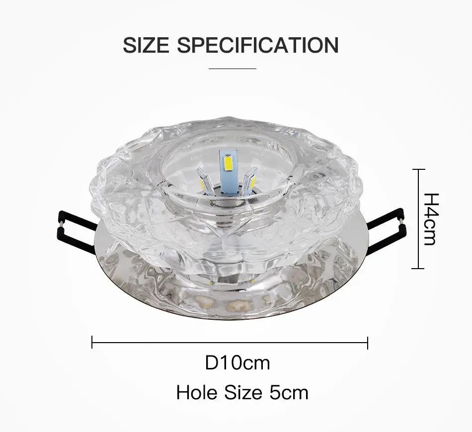 Aisle Flush LED ceiling lamp by Simples Market, crystal glass flush mount, 10 cm diameter