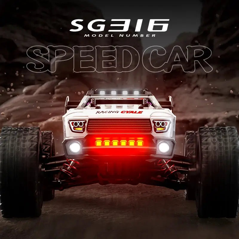 ZLL SG316 MAX 1:16 RC off-road monster truck, white body with roof LED light bar