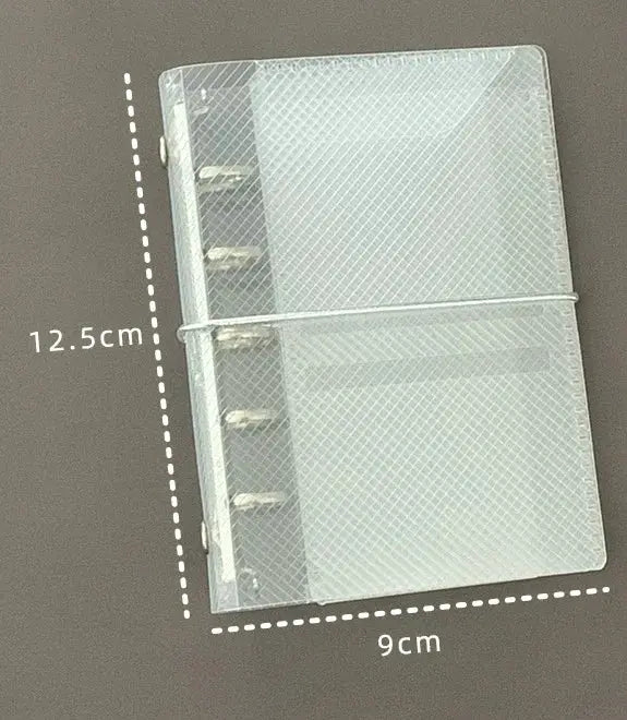 Simples Market clear diagonal PP three-fold notebook cover for M5/A7/A6 with rings and storage pockets