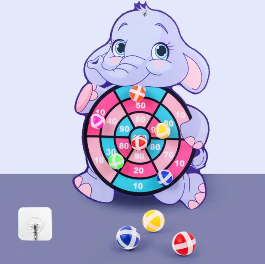 Montessori Cartoon Animal Dart Board Sticky Ball Toy For 2 To 4 Year Old Kids Family Educational Fun
