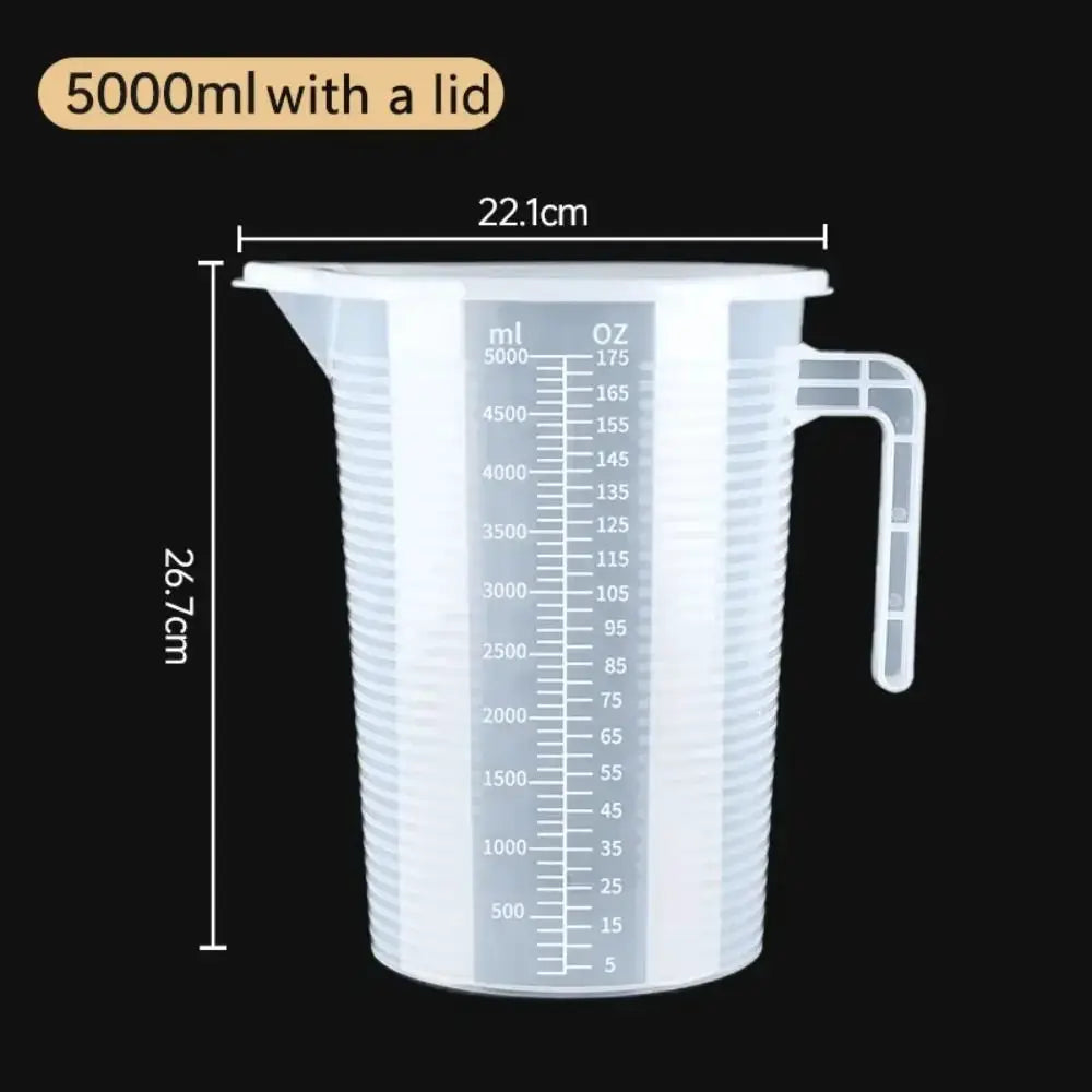 100 To 5000ml Thickened Plastic Measuring Cup With Clear Scale Food Grade Beaker For Kitchen And Lab Use