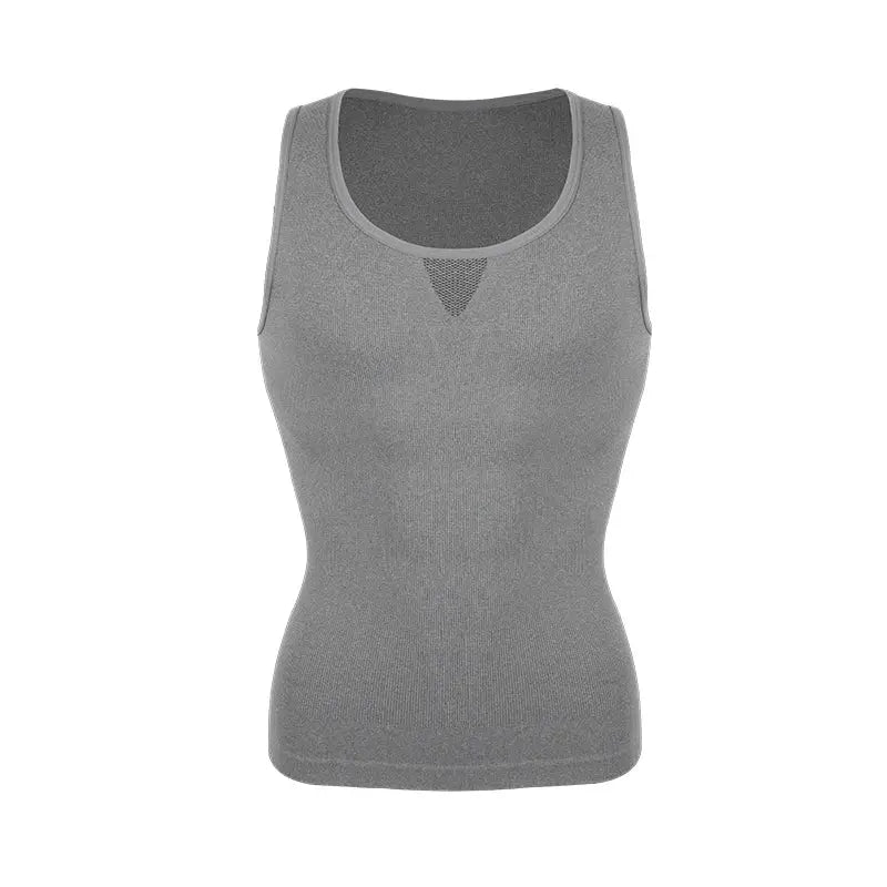 Men's gray slimming body shaper compression undershirt by Simples Market