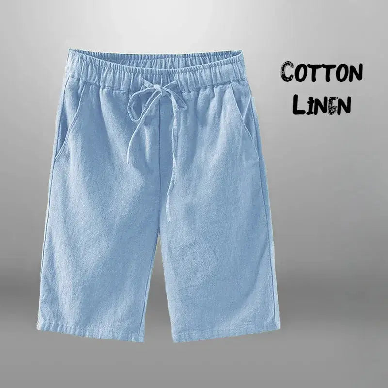 Men's Cotton Linen Shorts Casual Breathable Beach Shorts For Vacation Gym And Everyday Wear