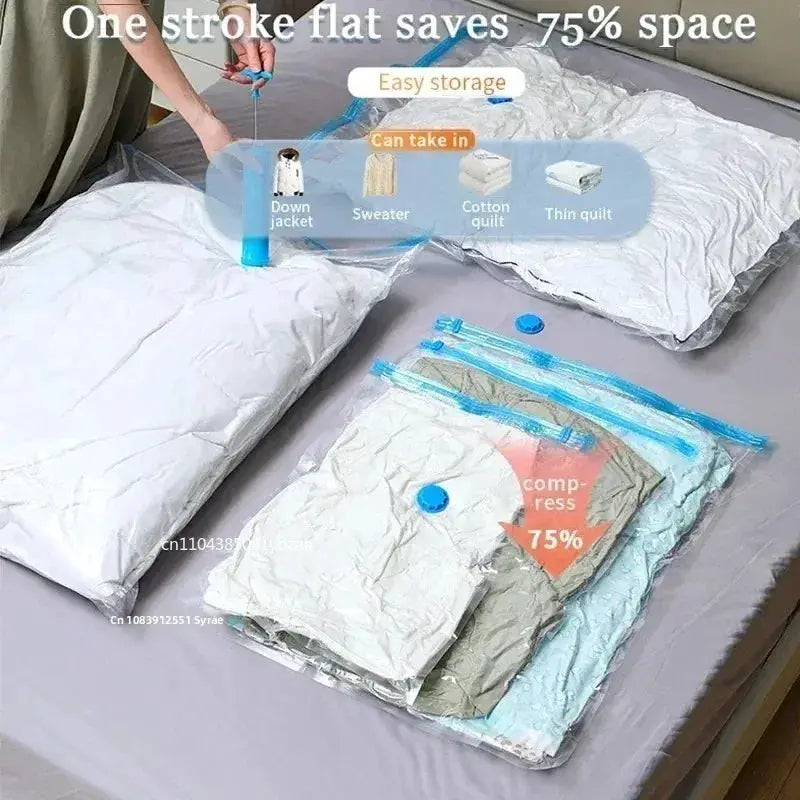 Thickened Vacuum Bags for Quilts and Clothes Storage Transparent