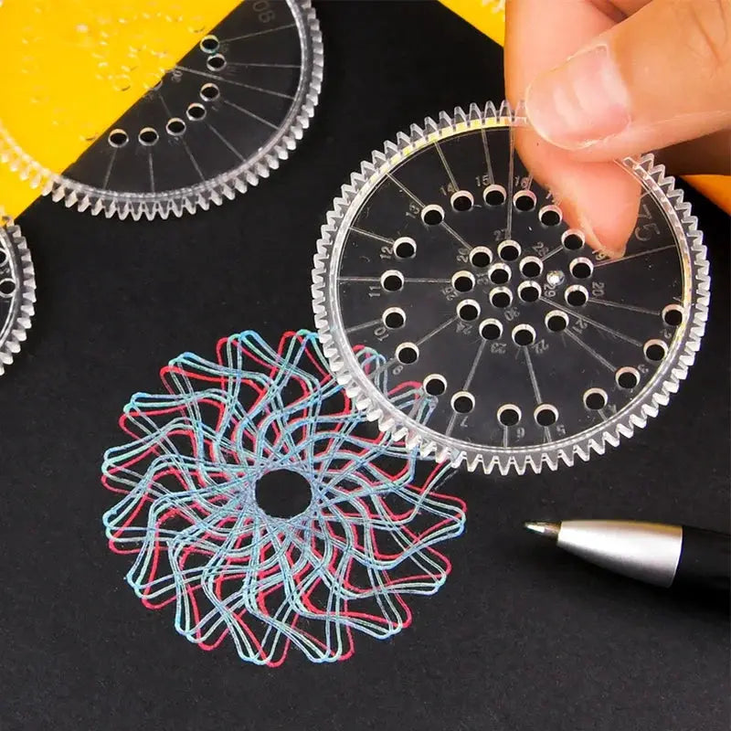27 Piece Tin Draw Spirograph Design Set For Kids Arts And Crafts Drawing Kit Creative Patterns