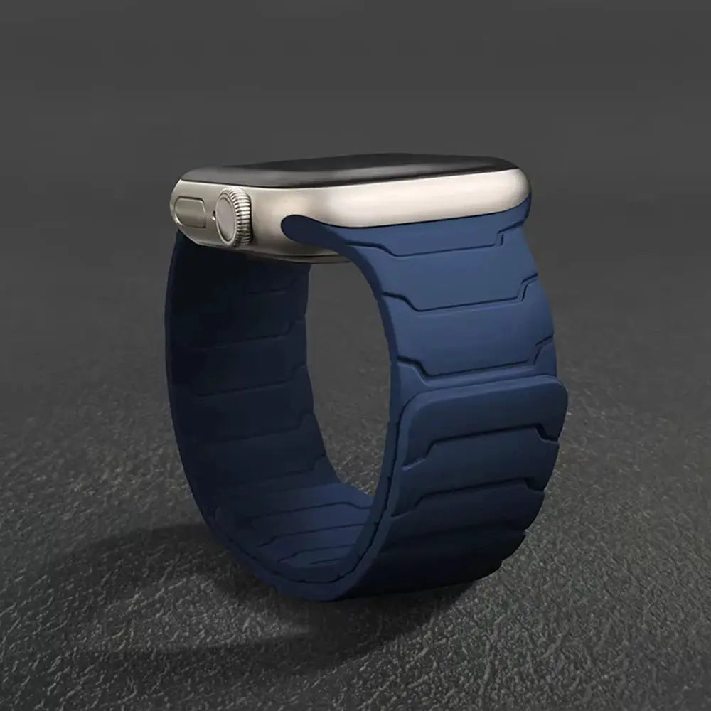 Silicone magnetic strap for Apple Watch, blue, fits 40–49mm models