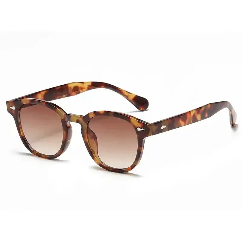 JNPCXI Retro Round Sunglasses With UV400 Protection Rivet Leopard Pattern Unisex Eyewear