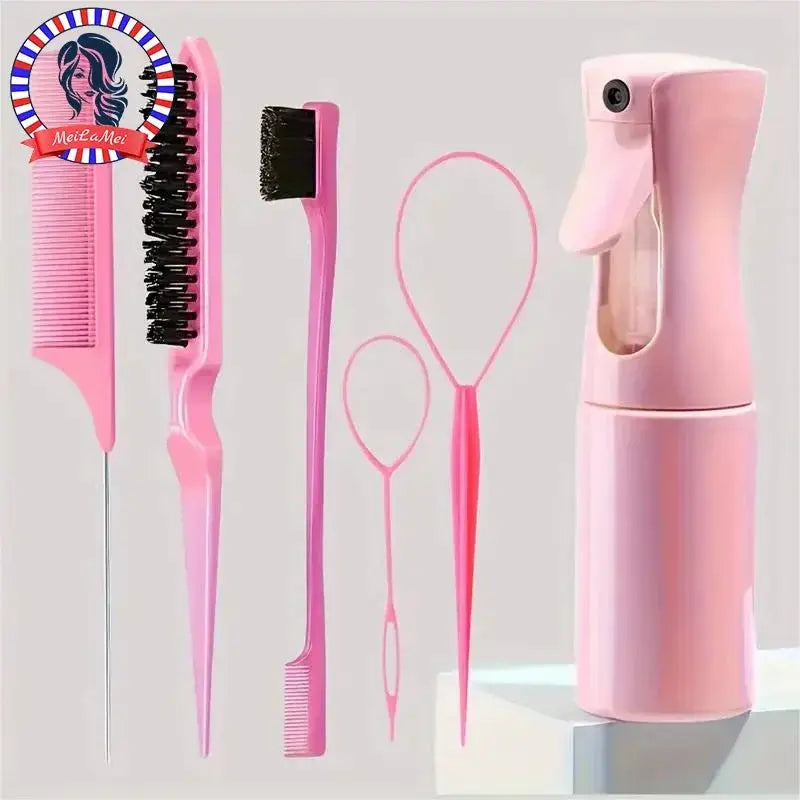 AuroraPro Six Piece Hair Styling Kit Versatile Braiding Teasing Edge Control Tools For All Hair Types
