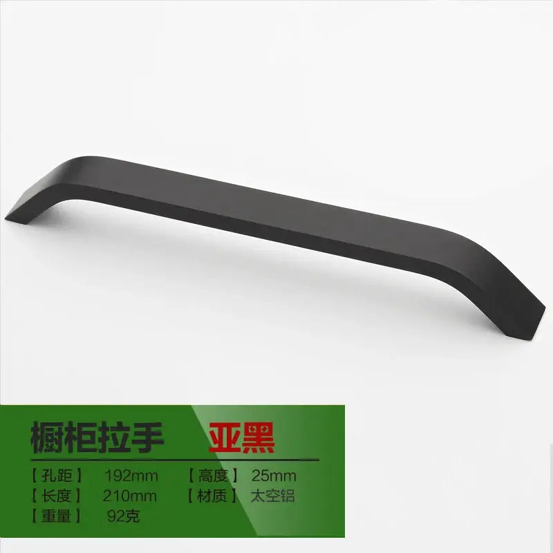 Black Aluminum Alloy Cabinet Knobs and Handles Set for Cabinet and Drawer Pulls 96mm 128mm 160mm 192mm