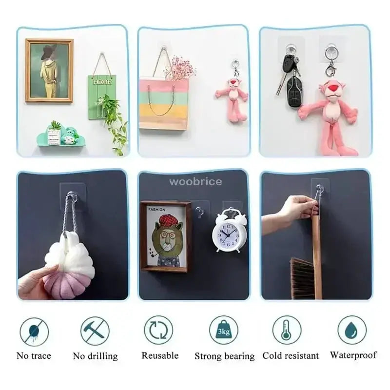 Photo Frame Hooks Screw Holders Storage Rack Door Hanger Self Adhesive Multi Function Gadgets Organizer