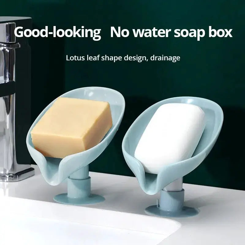 2 Pack Soap Box With Draining Design Punch Free Suction Cup Mount For Bathroom And Kitchen Counter Organizer