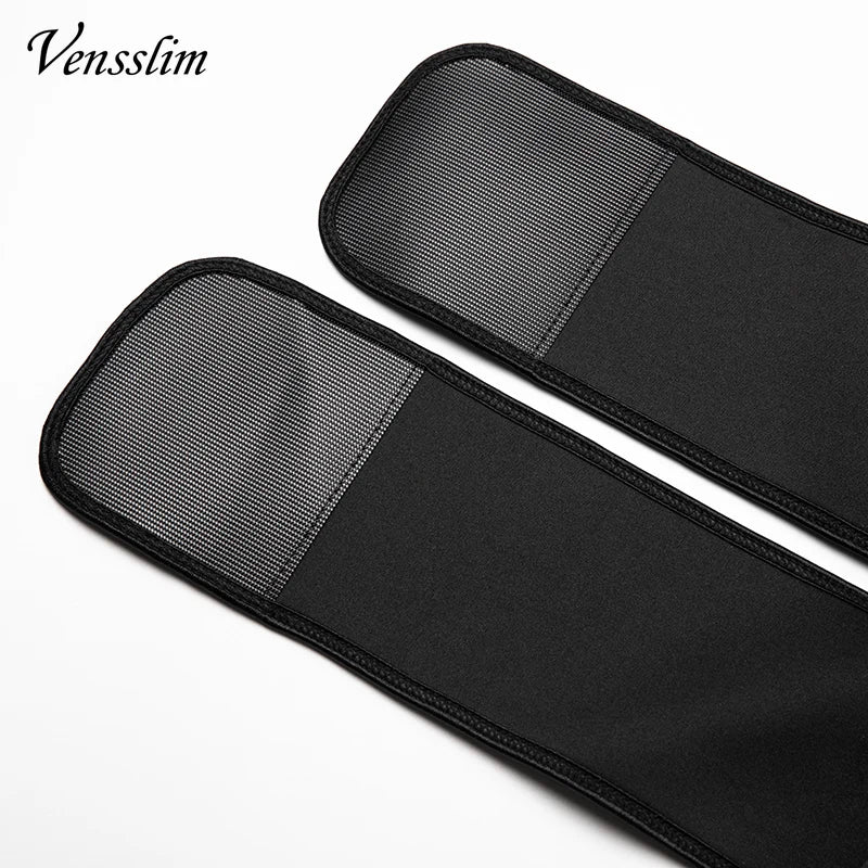 Vensslim waist trainer belts, black with mesh panels, pair