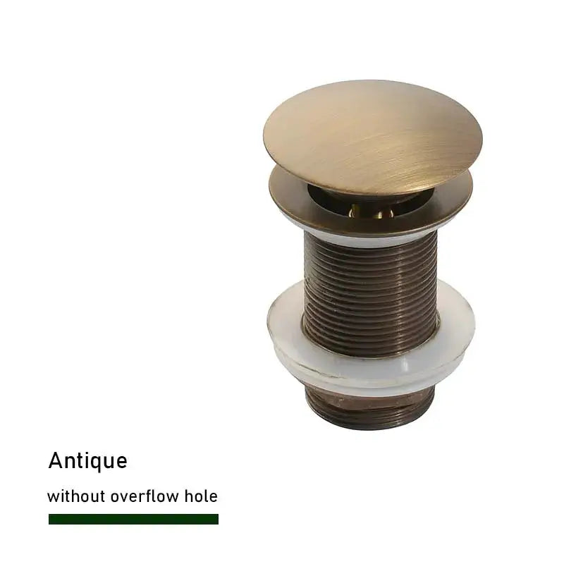 Bathroom sink push-down pop-up stopper drain in antique brushed-gold by Simples Market