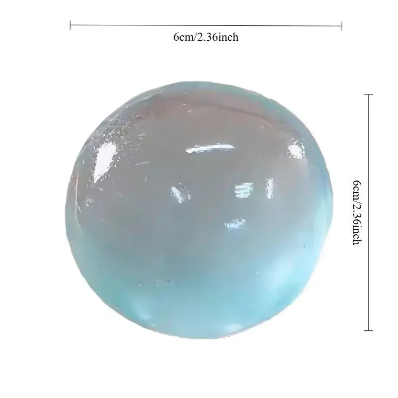 Blue Maltose Squishy Toy Mochi Ball Anti Stress Fidget Toy Soft Transparent Quick Rebound Decompression Ball