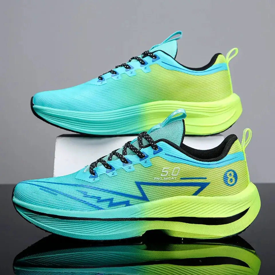 SNORW Men's Carbon Plate Running Shoes Unisex Lightweight Sneakers With Soft Cushion Shock Absorption And Anti Slip Grip