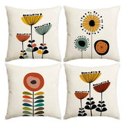 Simples Market 4-piece floral and plant printed pillow covers for Boho living room decor