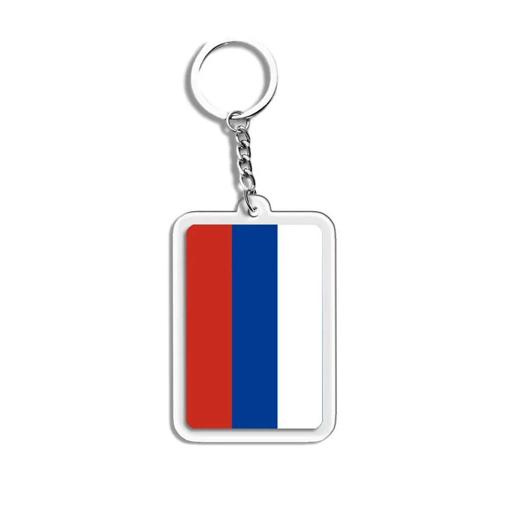 National Flags Keychain Set With Glass Inlay Ten Flags Zinc Alloy