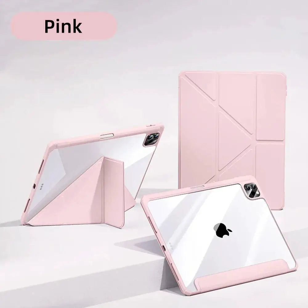 NovaGuard iPad Pro Case for 11 and 12.9 Inch Crystal Clear Back with Pencil Holder and TPU Protection