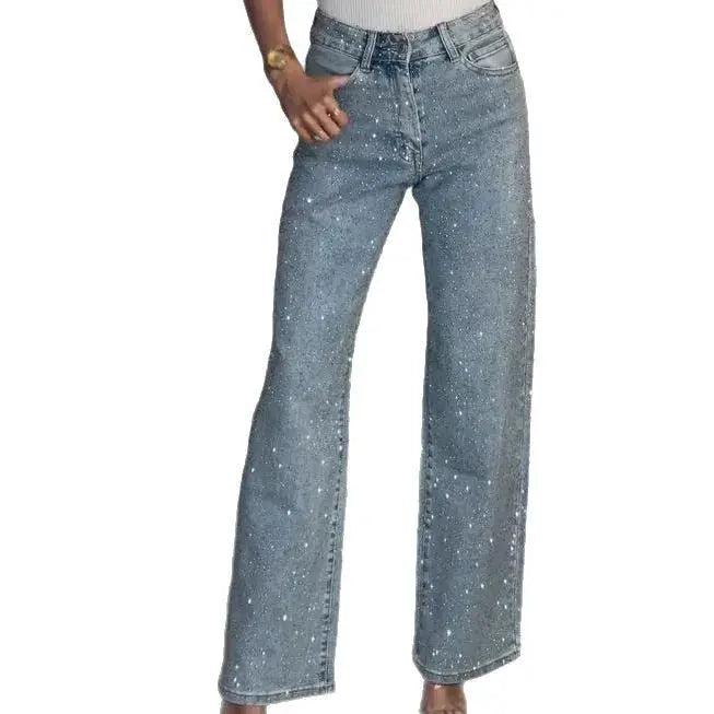 Straight Jeans For Women High Waist Stretch Vintage Denim Pants