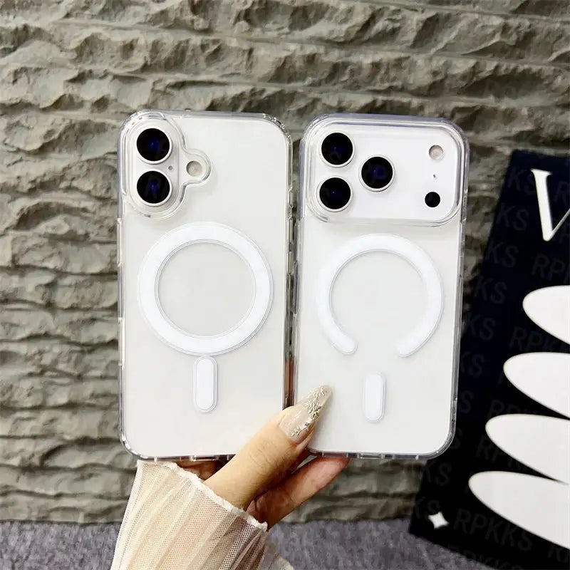 Original MagSafe Magnetic Wireless Charging Case With Clear Back Cover For iPhone 11 Through 17 Series